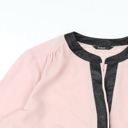 Womens UK Size 12 Roman Pink Basic Blouse
