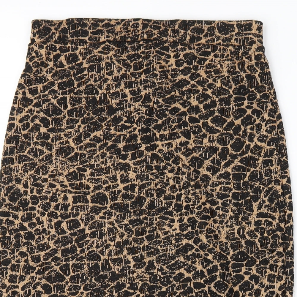 ASOS Womens Brown Geometric Polyester Straight & Pencil Skirt Size 8