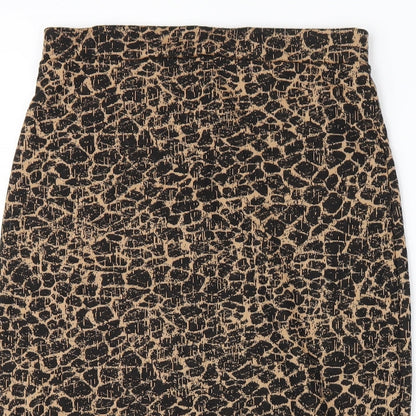 ASOS Womens Brown Geometric Polyester Straight & Pencil Skirt Size 8