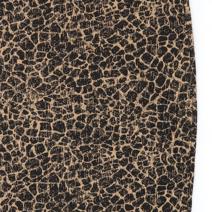 ASOS Womens Brown Geometric Polyester Straight & Pencil Skirt Size 8