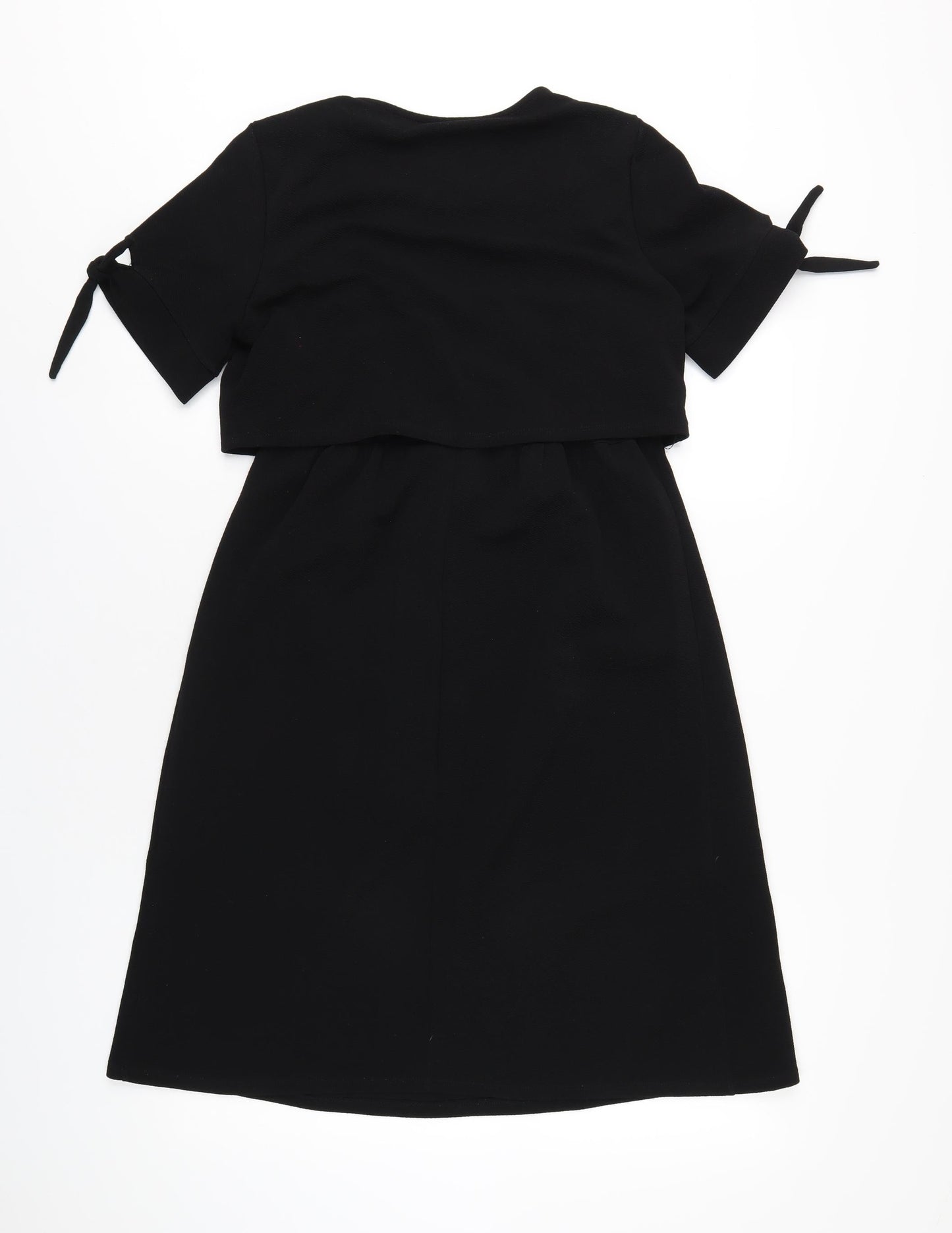 Dorothy Perkins Womens Black Polyester A-Line Size 8 Round Neck Pullover