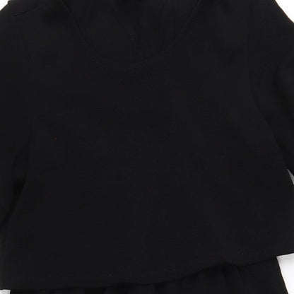 Dorothy Perkins Womens Black Polyester A-Line Size 8 Round Neck Pullover