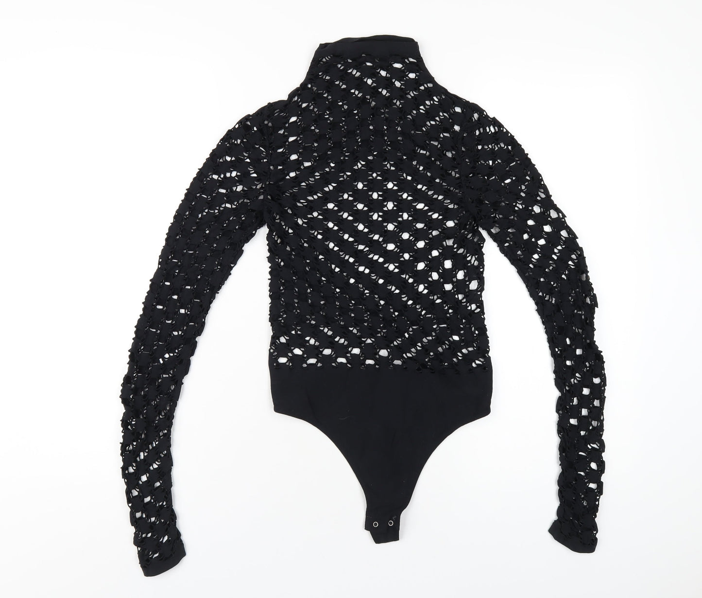 Free People Womens Black Nylon Bodysuit One-Piece Size XS Snap