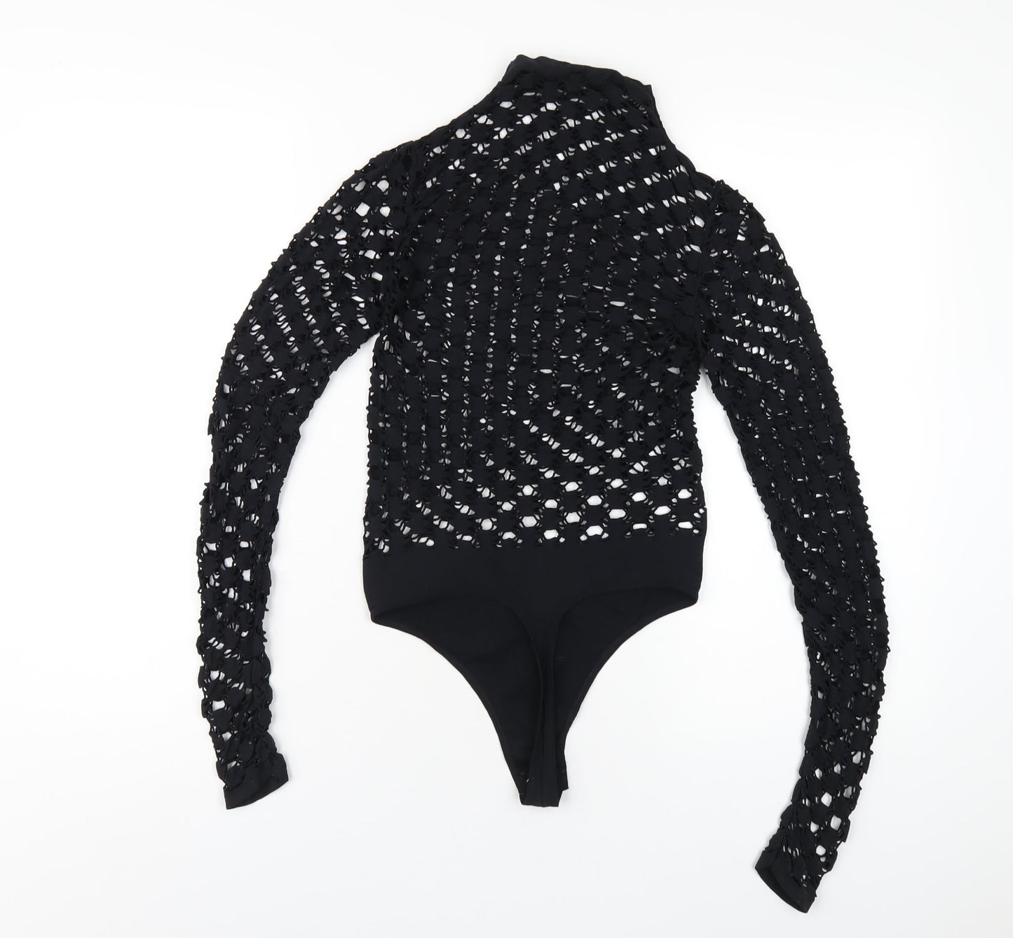 Free People Womens Black Nylon Bodysuit One-Piece Size XS Snap