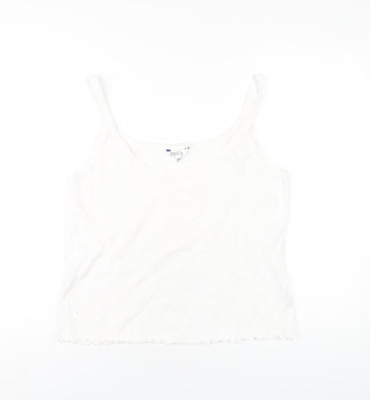 Womens UK Size XL M&Co White Camisole T-Shirt