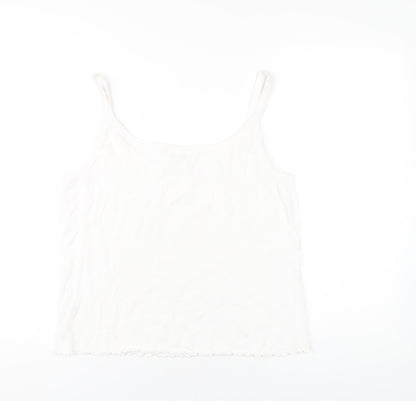 Womens UK Size XL M&Co White Camisole T-Shirt