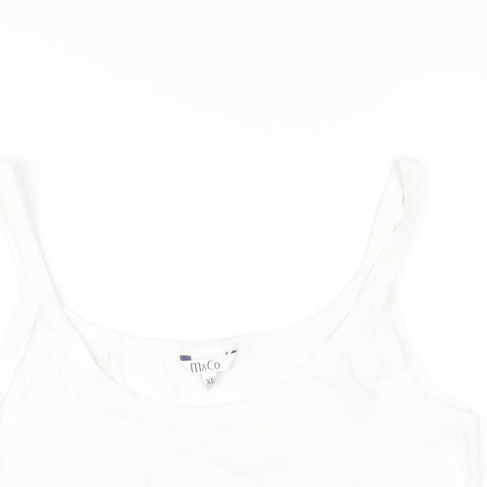 Womens UK Size XL M&Co White Camisole T-Shirt