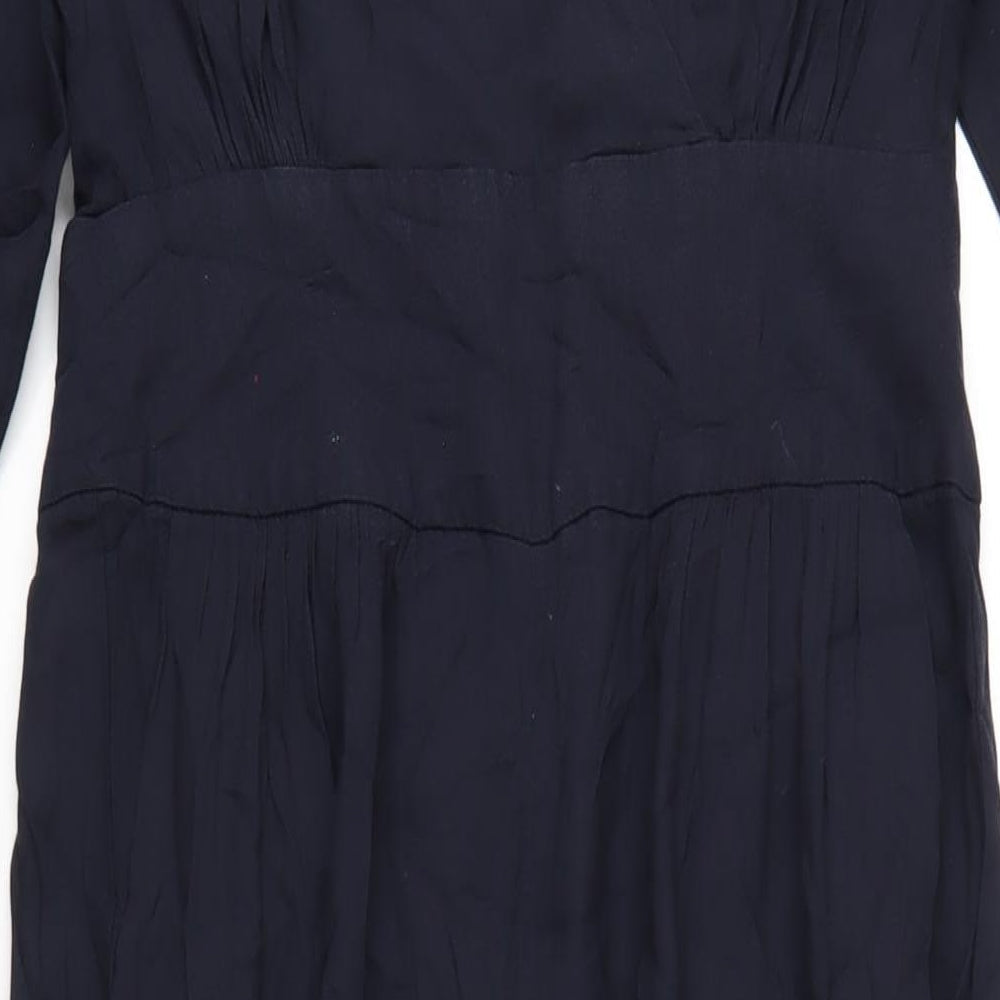 French Connection Womens Blue Acetate Jumpsuit One-Piece Size 12 L31 in Zip