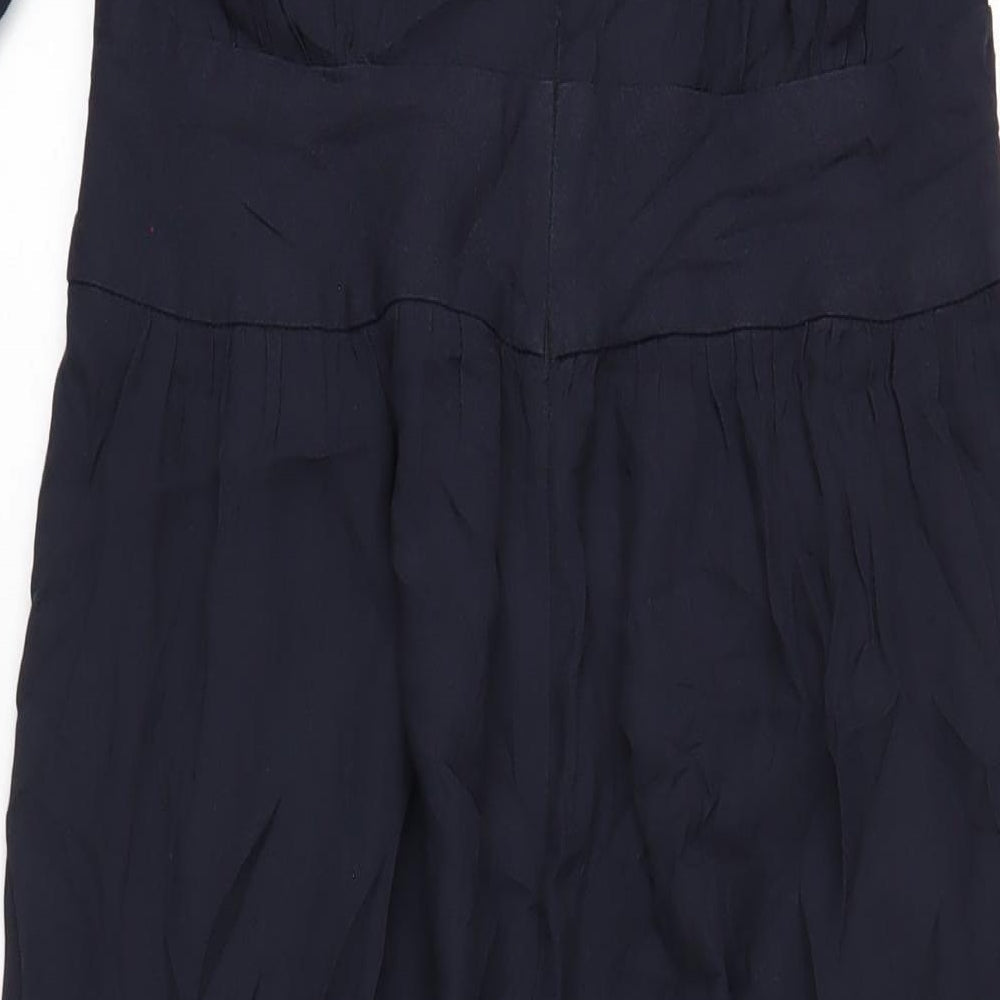 French Connection Womens Blue Acetate Jumpsuit One-Piece Size 12 L31 in Zip