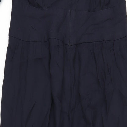 French Connection Womens Blue Acetate Jumpsuit One-Piece Size 12 L31 in Zip