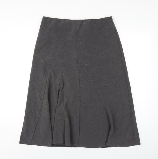 Platform Womens Grey Polyester A-Line Skirt Size 14