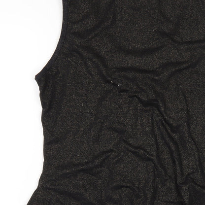 Red Herring Womens Black Polyester A-Line Size 12 Scoop Neck Pullover - Beaded Neckline