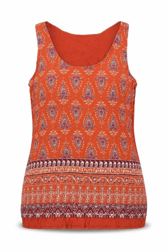 Womens UK Size 10 New Look Orange Basic Tank