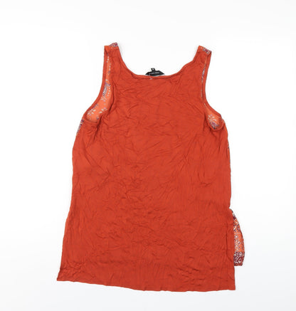 Womens UK Size 10 New Look Orange Basic Tank