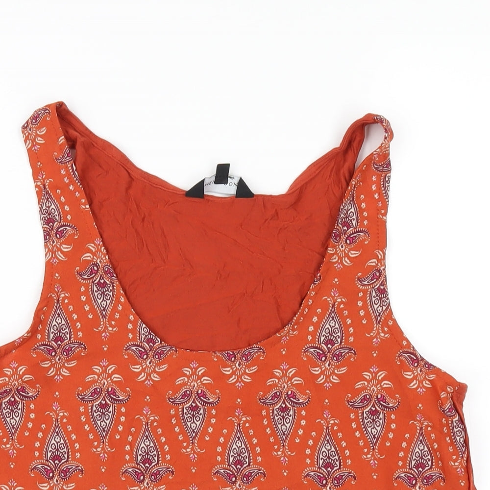 Womens UK Size 10 New Look Orange Basic Tank