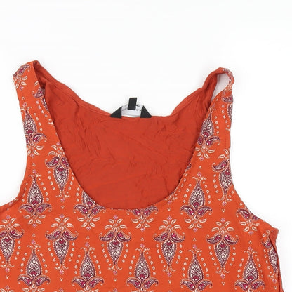 Womens UK Size 10 New Look Orange Basic Tank