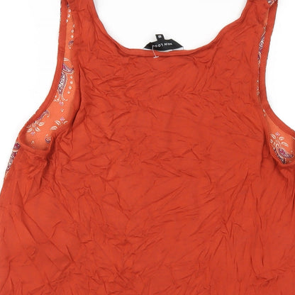 Womens UK Size 10 New Look Orange Basic Tank