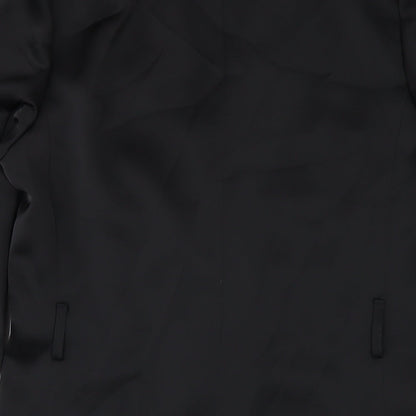 H&M Womens Black Polyester Jacket Dress Size 12 Collared Snap