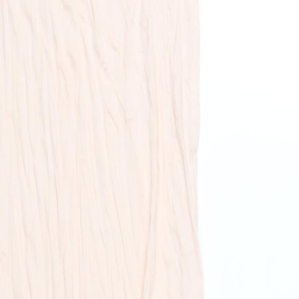 Missguided Womens Pink Viscose Maxi Size 10 One Shoulder Pullover