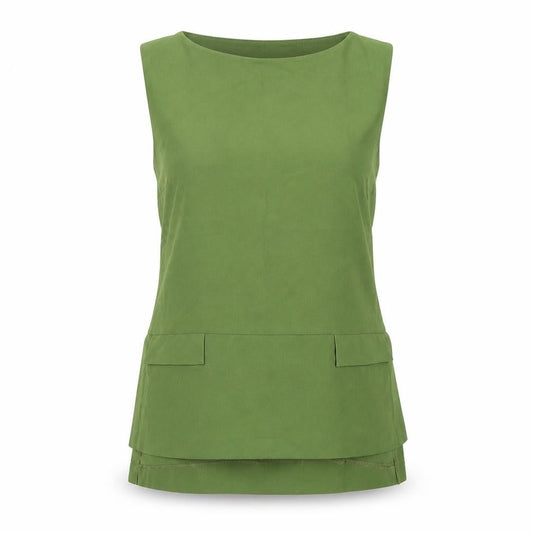 Class Womens Green Polyester Basic Tank Size 14 Round Neck