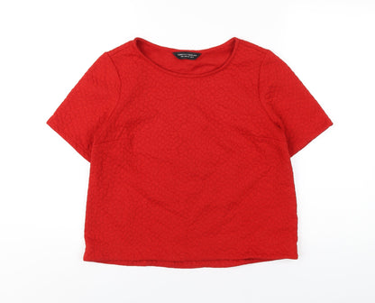 Womens UK Size 12 Dorothy Perkins Red Basic T-Shirt