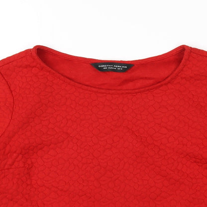 Womens UK Size 12 Dorothy Perkins Red Basic T-Shirt