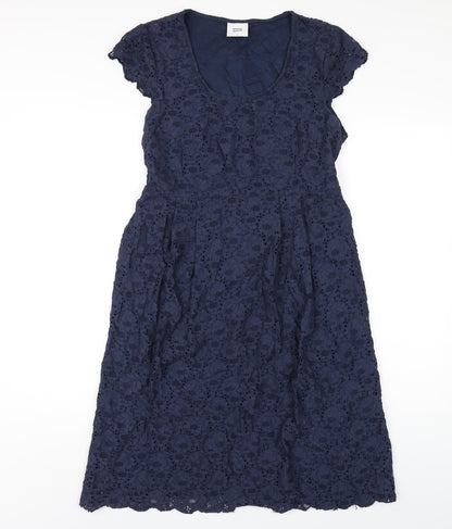 Mamalicious Womens Blue Polyester A-Line Size M Scoop Neck Pullover