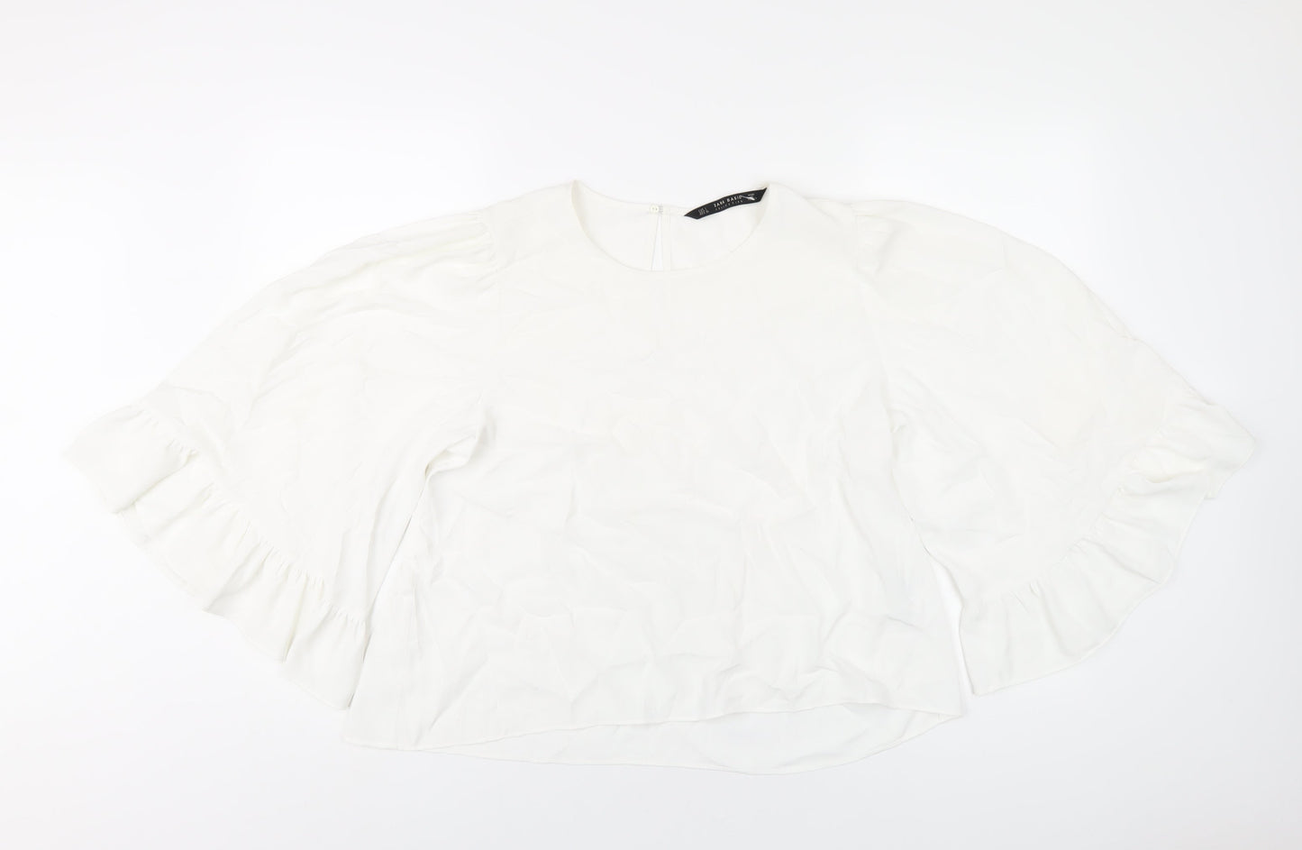 Womens UK Size L Zara White Basic T-Shirt