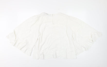Womens UK Size L Zara White Basic T-Shirt