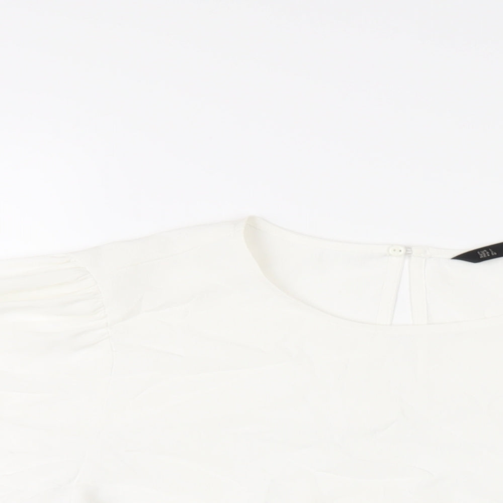 Womens UK Size L Zara White Basic T-Shirt