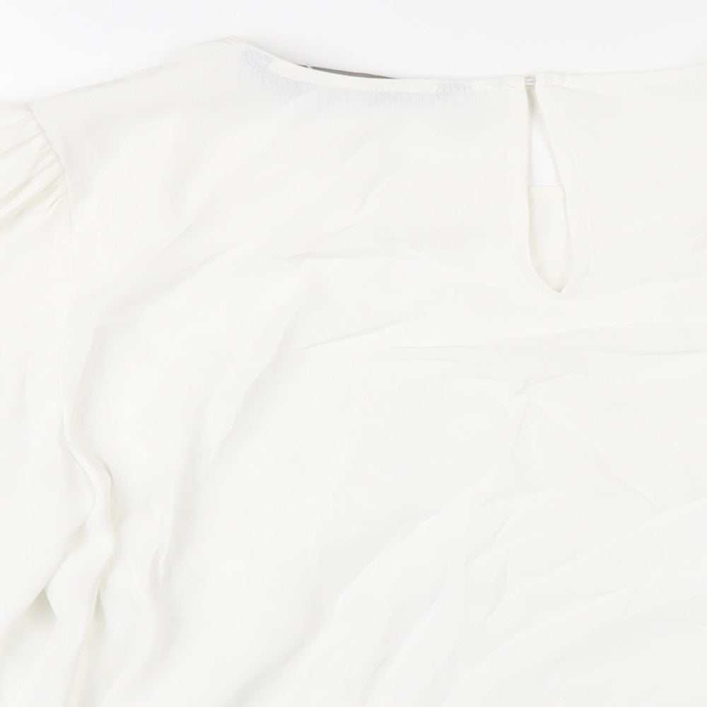 Womens UK Size L Zara White Basic T-Shirt