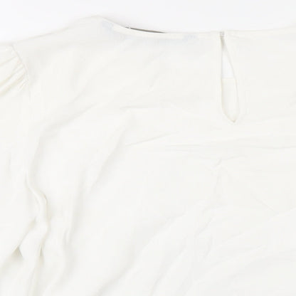 Womens UK Size L Zara White Basic T-Shirt