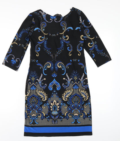 Dorothy Perkins Womens Multicoloured Geometric Polyester A-Line Size 10 Scoop Neck Pullover