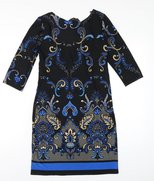 Dorothy Perkins Womens Multicoloured Geometric Polyester A-Line Size 10 Scoop Neck Pullover