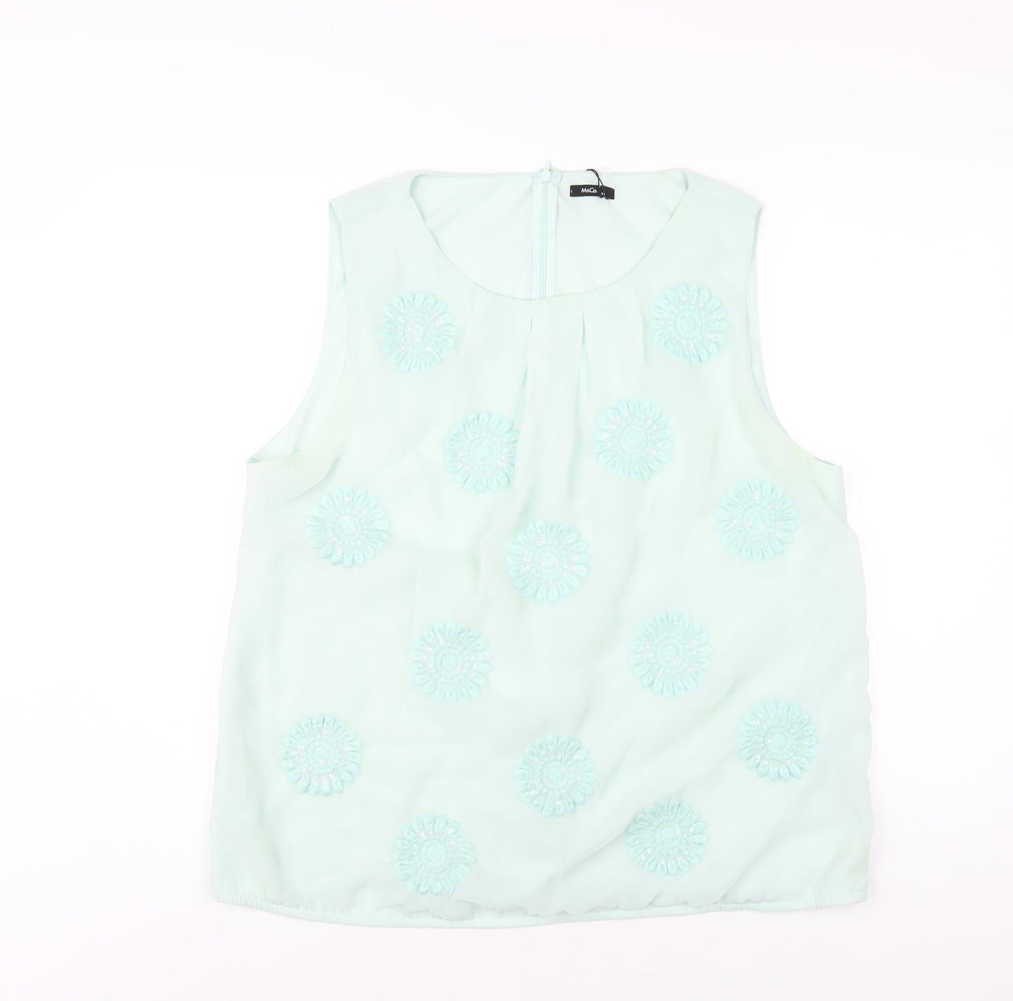 Womens UK Size 18 M&Co Green Basic Tank