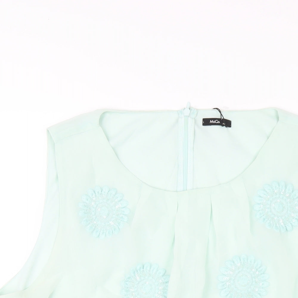 Womens UK Size 18 M&Co Green Basic Tank