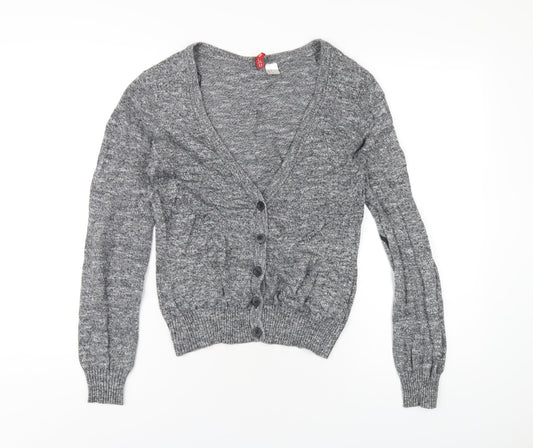 Womens UK Size 10 H&M Grey Cardigan Jumper