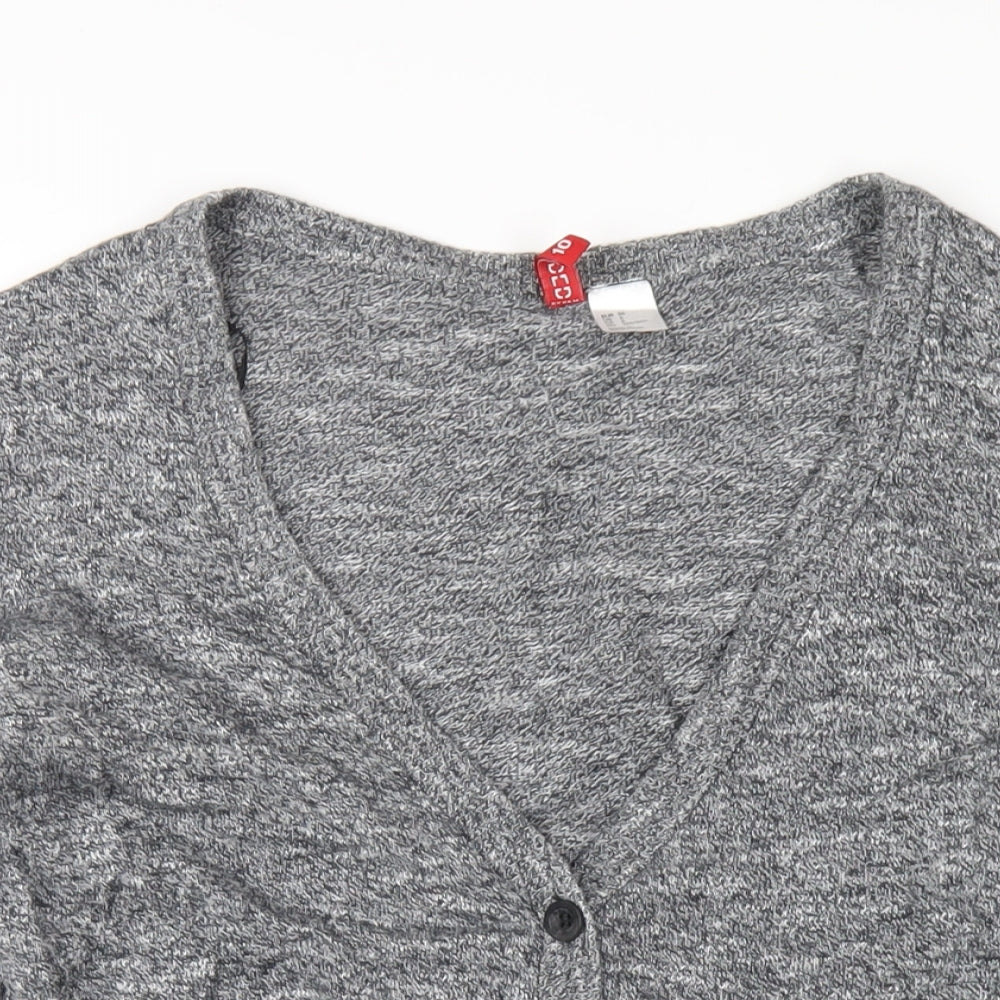 Womens UK Size 10 H&M Grey Cardigan Jumper