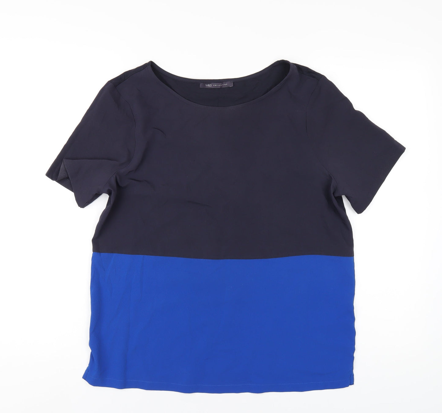 Womens UK Size 12 Marks and Spencer Blue Basic T-Shirt