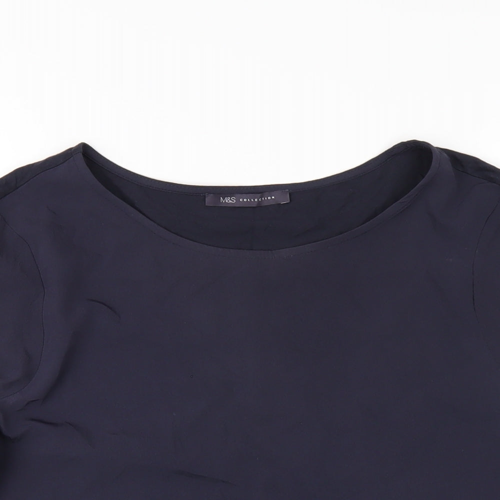 Womens UK Size 12 Marks and Spencer Blue Basic T-Shirt