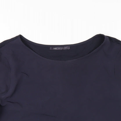 Womens UK Size 12 Marks and Spencer Blue Basic T-Shirt