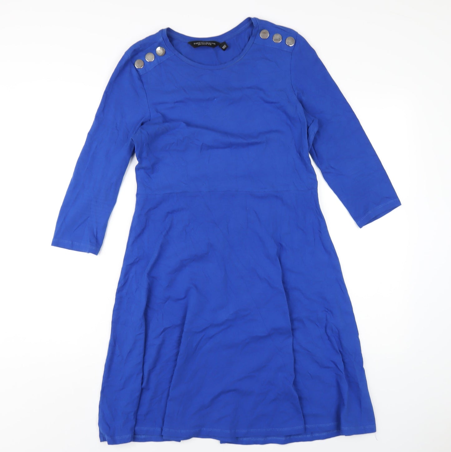 Dorothy Perkins Womens Blue Cotton A-Line Size 12 Round Neck Pullover