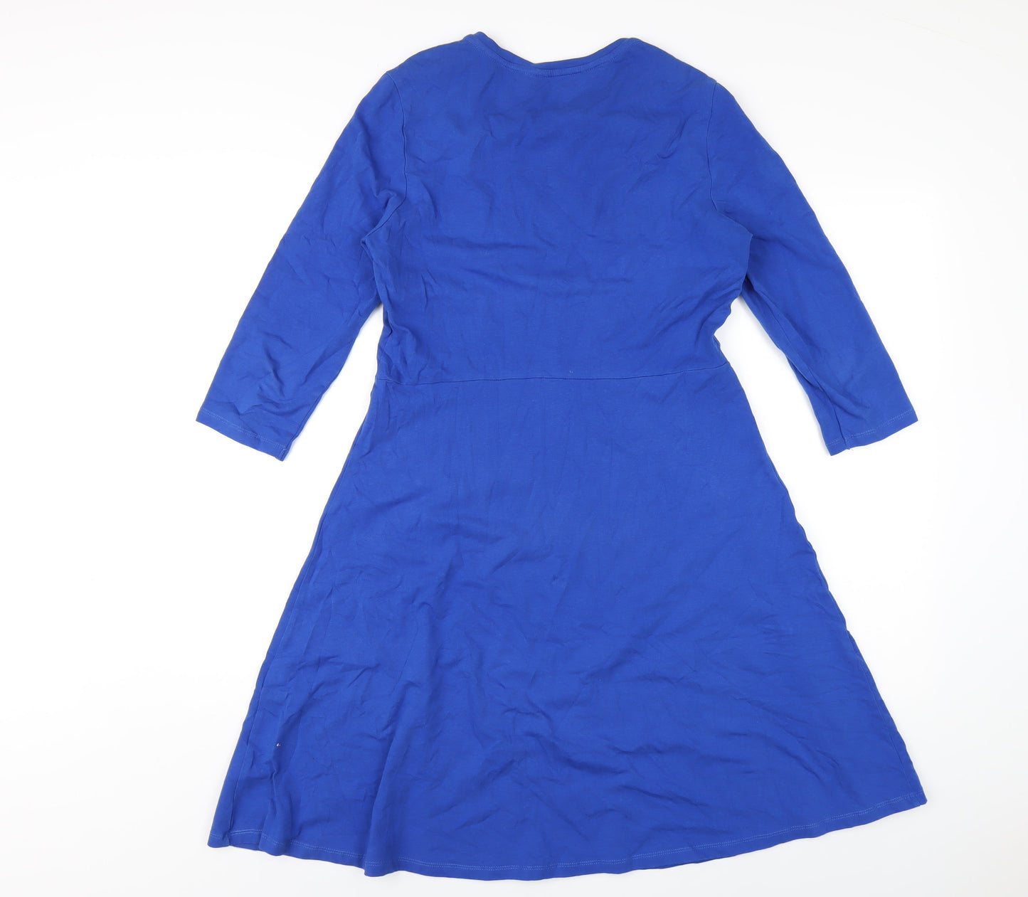 Dorothy Perkins Womens Blue Cotton A-Line Size 12 Round Neck Pullover