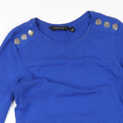 Dorothy Perkins Womens Blue Cotton A-Line Size 12 Round Neck Pullover