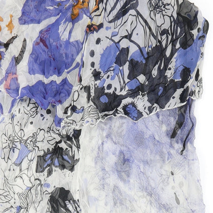 St Martins Womens Multicoloured Geometric Viscose A-Line Size 12 Round Neck Button