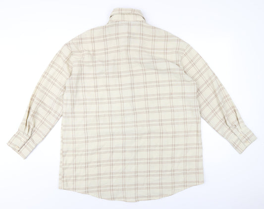 PRETTYLITTLETHING Womens Beige Plaid Polyester Shirt Dress Size 8 Collared Button