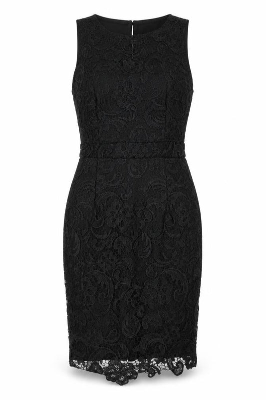 AX Paris Womens Black Polyester Bodycon Size 10 Round Neck Button