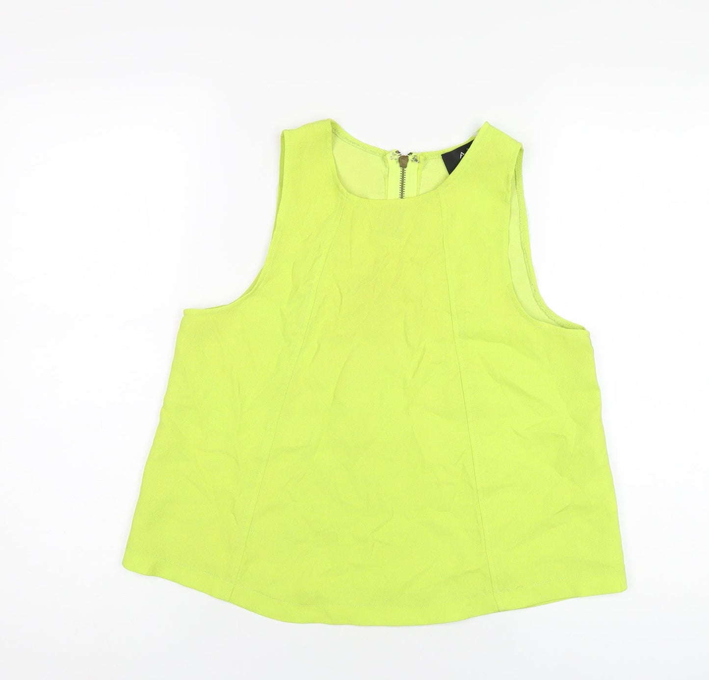 AX Paris Womens Green Polyester Basic T-Shirt Size 12 Round Neck