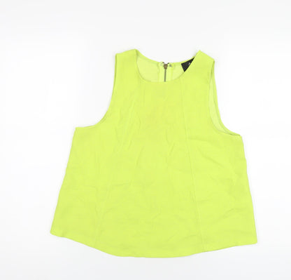 AX Paris Womens Green Polyester Basic T-Shirt Size 12 Round Neck