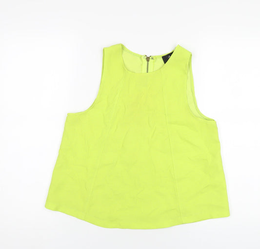 AX Paris Womens Green Polyester Basic T-Shirt Size 12 Round Neck